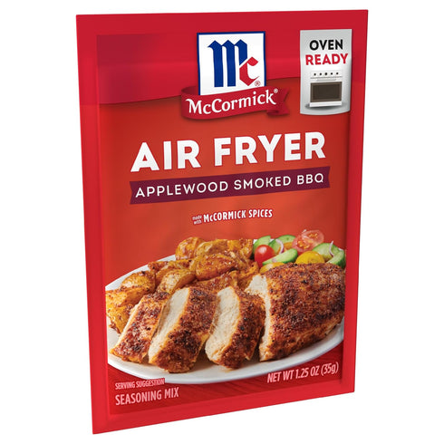 1.25 oz (Pack 12) McCormick Air Fryer Applewood Smoked BBQ Seasoning Mix