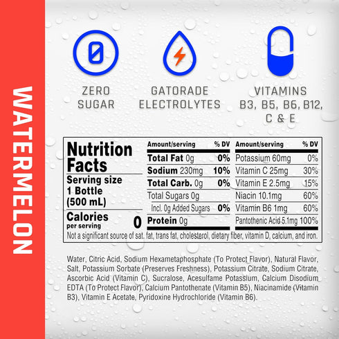 16.9 oz (6 Pack) Propel Electrolyte Enhanced Water Sports Drink, Watermelon Flavored Water, Zero Calorie & Zero Sugar