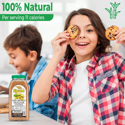 1.88 LBS Nirwana Raw Brown Sugar, Natural Granulated Sugar for Baking, Cooking, Coffee and Hot & Cold Drinks
