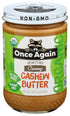 Once Again Organic Creamy Cashew Butter, 16oz - Unsweetened - USDA Organic,