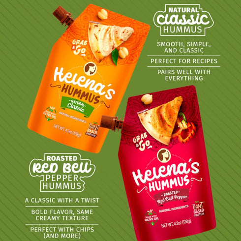 Hummus (3-pack), 2 4.23 oz 1 Hummus 4.23 oz (1 Tripack) Helena Shelf-Stable, No Added Preservatives, Natural Classic