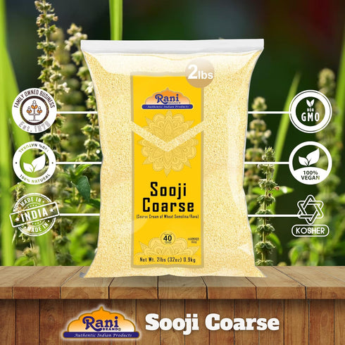 32oz (2lbs) 908g Rani Sooji Coarse (Farina, Suji, Rava, Rawa, Wheat Semolina) Flour ~ All Natural | Vegan | NON-GMO |