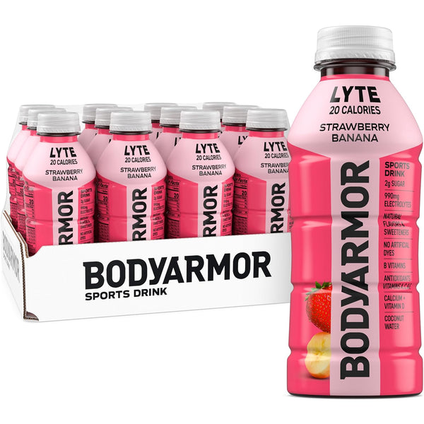 BODYARMOR LYTE Sports Drink Low-Calorie Sports Beverage, Strawberry Banana, Coconut Water Hydration,