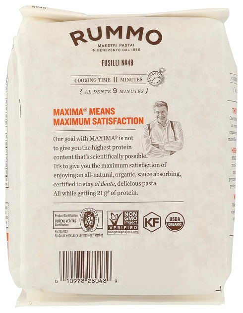 Rummo, 14.1 Pasta Fusilli Protein Organic, Ounce