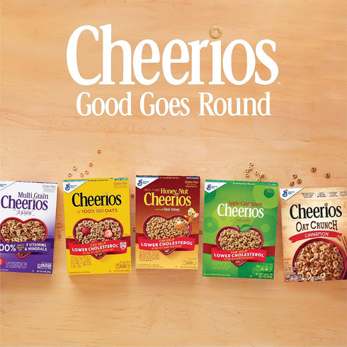 18 oz (Pack 8) Cheerios Multi Grain, Breakfast Cereal, Gluten Free, Whole Grain Oats