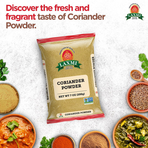 Laxmi Coriander Powder 200gm (7 Oz) | Non-GMO, Natural Ground Coriander | Premium Quality, Free of Adulterations