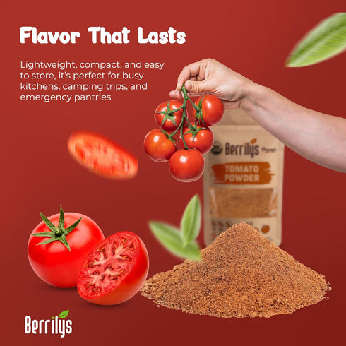 16oz, Organic Dried Tomato Powder with Salt, USDA Certified, Dehydrated, Ground, Great for Baking, Great Souce