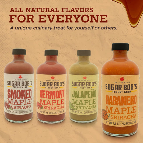 Sugar Bob’s Finest Kind Habanero Maple Sriracha Hot Sauce - Very Hot Habanero Sauce, 9.6 oz