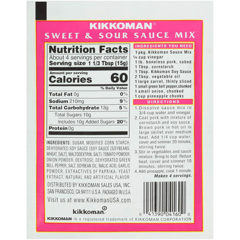 2.125 Oz Packet (12 Pack), 0.16 Lb (Pack 12) Kikkoman Sweet & Sour Seasoning Mix