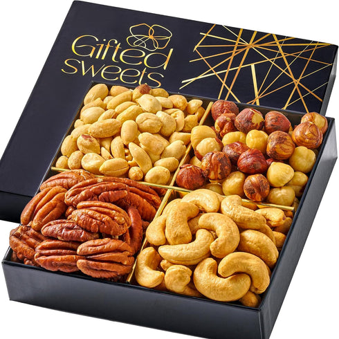 Nuts Gift Basket - 4 Varieties - Premium Assorted Tray - Gourmet