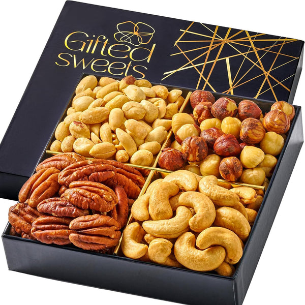 Nuts Gift Basket - 4 Varieties - Premium Assorted Tray - Gourmet