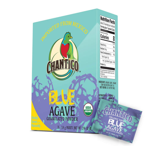 Chantico Organic Granulated Agave Powder, 35 Sachets Convenient Pack, Low Glycemic Sweetener for Tea, Coffee, Baking