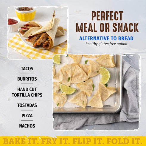 Del Campo Soft Corn Tortillas – 8 Inch Round, Gluten Free Authentic Mexican Food, 8ct.