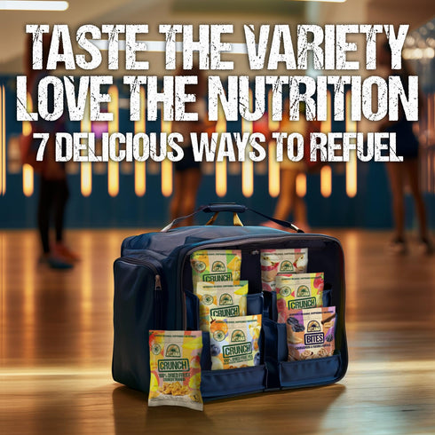 Pack, 12 Aycana Fruit Crunchies Dried Fruit & Granola Bites Banana, Golden Berry, Blueberry, Pineapple, Mango