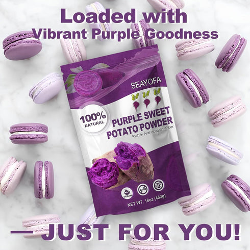 16oz Pack 100% Value Purple Sweet Potato Powder for Regular Use Natural Dried Ube Powder, Purple Yam Powder for Food