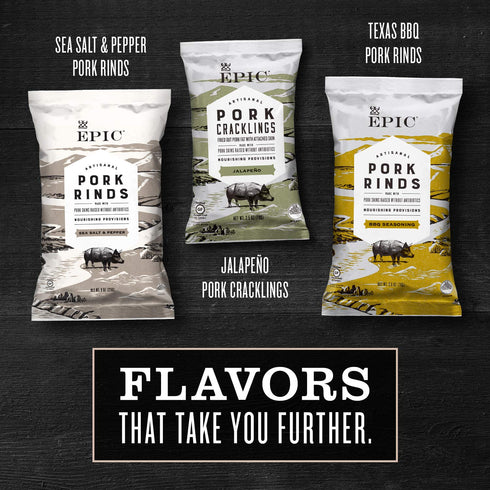 2.5 oz (Pack 2) Epic Maple Bacon Pork Cracklings, Keto Friendly, Paleo Friendly