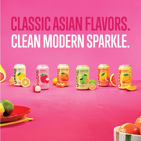 Pack 12oz, 12 Pack Sanzo Flavored Sparkling Water Variety - Yuzu Lemon, Calamansi Lime, Pomelo Grapefruit, Mango