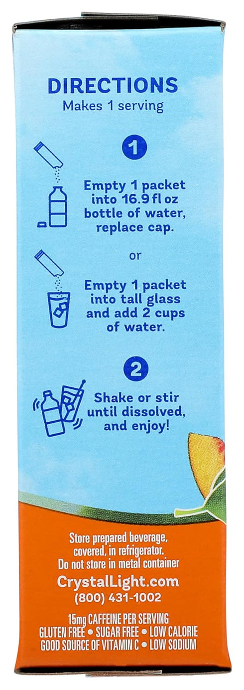 (10 Packets) Crystal Light Sugar-Free Peach Mango Drink Mix On-the-Go