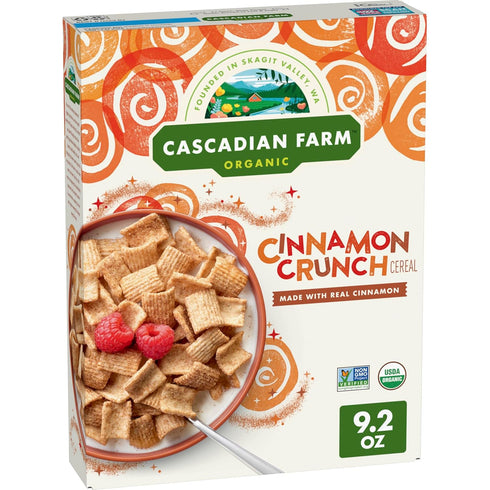 Cascadian Farm Organic Cinnamon Crunch Cereal, 9.2 oz Box