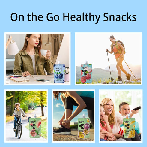 10 Pack Pack, 10 Hethstia Konjac Noodle Variety and Konjac Jelly Variety Drinkable Jelly Pouches Lychee, Blueberry