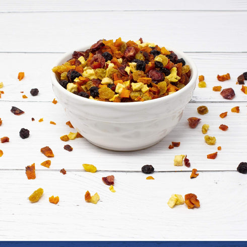 (2 lbs) Traina Home Grown All American Dried Fruit Blend - Peaches, Sweetened Cranberries, Golden Raisins, Sweetened