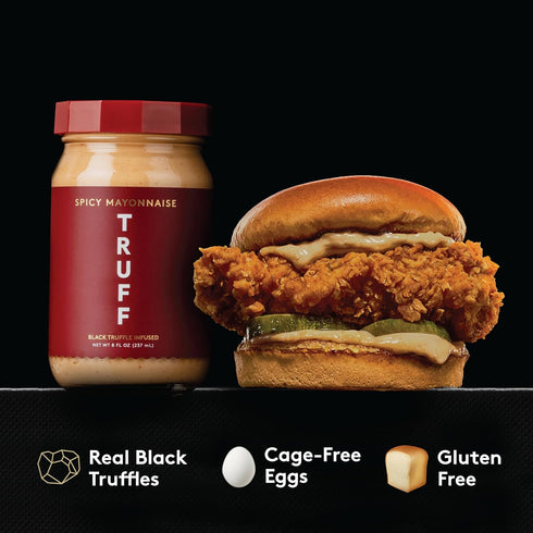 2 TRUFF Mayo, Gourmet Mayonnaise made with Black Winter Truffles, Sunflower Oil, Cage-Free Eggs | Heat and Umami