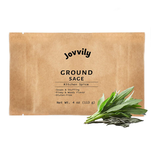 Jovvily Ground Sage - 4 oz - Traditional Herb Seasoning for Soups and Stuffing