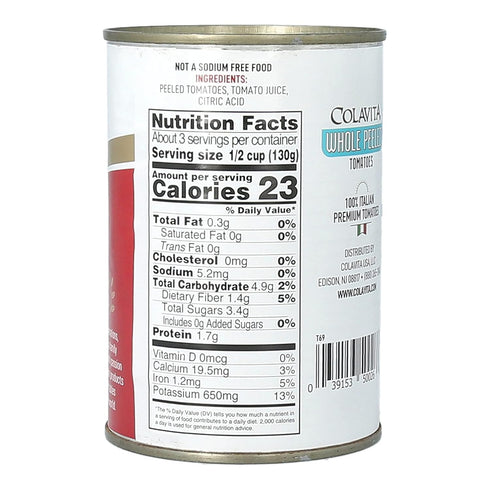 14.1oz Colavita Canned Tomatoes - Whole Peeled, Can
