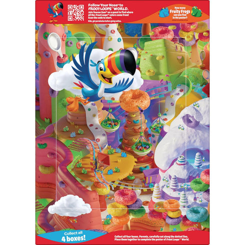 15g 23 oz Kellogg's Froot Loops Breakfast Cereal, Good Source of Fiber, Whole Grains, Giant Size