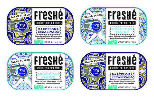 Fresh Canned Salmon Variety Pack (4 Pack) - Mediterranean Style Atlantic Salmon
