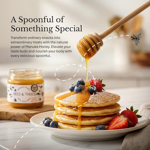 350+ 380g (13.4oz) Bees & Trees Manuka Honey MGO Raw, Pure New Zealand Monofloral Honey Unpasteurized & Minimally