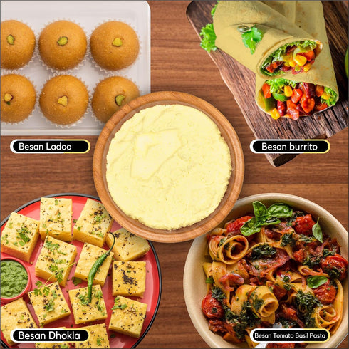 (907gm) Pack Organic Zing Organic Besan Flour also known as Chickpea Flour, Bengal Gram Flour or Garbanzo Bean Flour