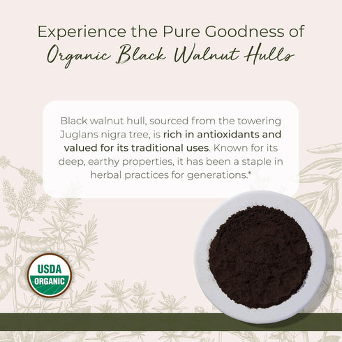 Starwest Botanicals Organic Black Walnut Hull Powder, 4 oz Pouch - Finely Ground for Tea & Baking