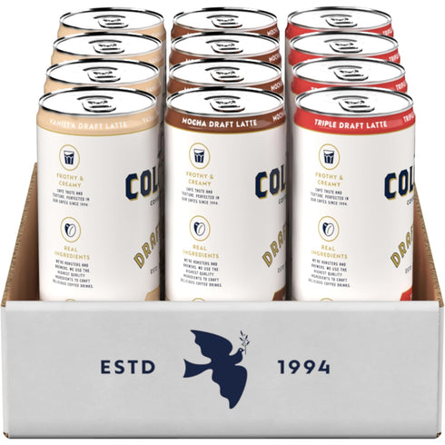 Pack, 11 oz (Pack 12), La Colombe draft Latte Variety fl cans of Includes Triple, Vanilla & Mocha Latte, Coffeehouse