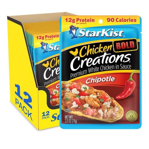 StarKist Chicken Creations BOLD Chipotle Pouch (2.6 oz - 12 Pack) Fully