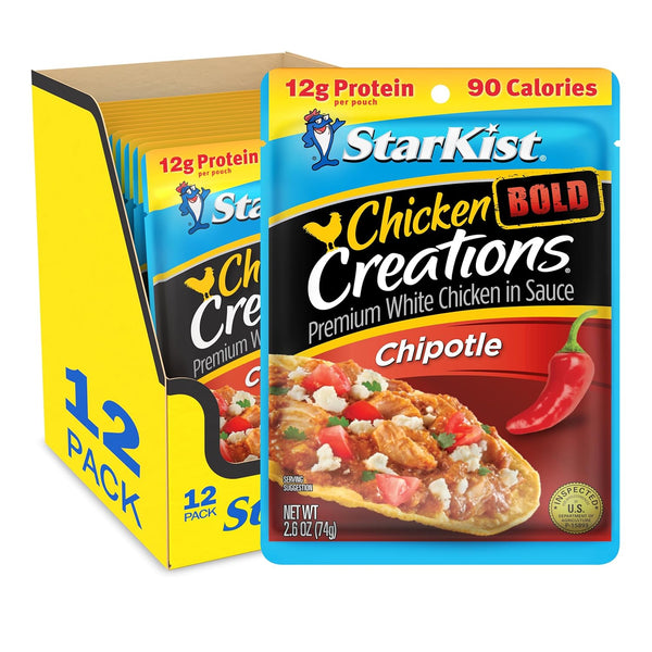 StarKist Chicken Creations BOLD Chipotle Pouch (2.6 oz - 12 Pack) Fully