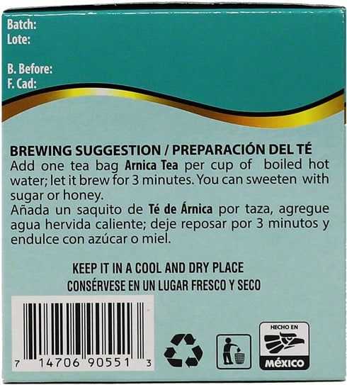 3-pack 25 (75 0.88 oz Herbacil Arnica Herbal Tea, Herbal Blend, Caffeine-Free, All Natural, of bags per box Tea Bags)