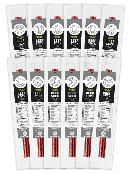 Good Fod Foods Cracked Pepper Meat Sticks Low FODMAP Snacks for a