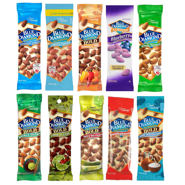 Blue Diamond Almond Variety Packs, 10 Flavors, 1.5 Ounce Bags (Pack of