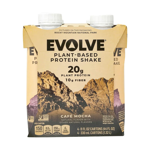 Evolve, Protein Shake Mellow Mocha, 11 Fl Oz, 4 Pack