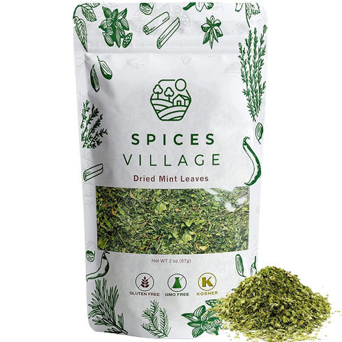 Spices Village Mint Leaves, 2 Oz - Fresh Dried Spearmint Herbs, Crushed