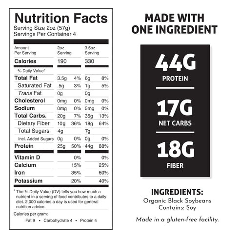 8 oz (6 Pack) The Only Bean - Organic Black Bean Spaghetti Pasta - High Protein, Keto Friendly, Gluten-Free, Vegan
