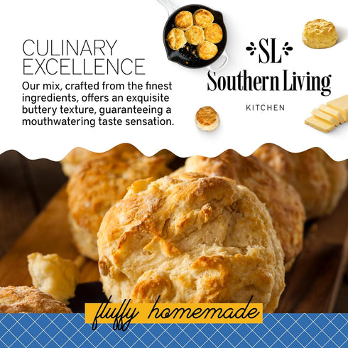 Southern Living Gourmet Original Biscuit Mix, Easy-to-Bake Delight, Makes 10 Dinner and Breakfast Biscuits