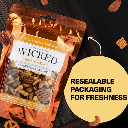 3 Pack) Wicked Mix Snack Mix with Mixed Nuts, Sweet and Salty Snacks Trail Mix Healthy Snack with Almonds, Cashews