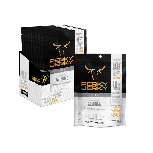 Perky Jerky Original 100% Grass Fed Beef Jerky, 1 oz (Pack of