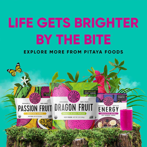 Frozen Pre-Packaged Frozen 100% (12 oz Pitaya Foods - Organic Passion Fruit Bite-Sized Pieces, Fruit, No Added Sugar