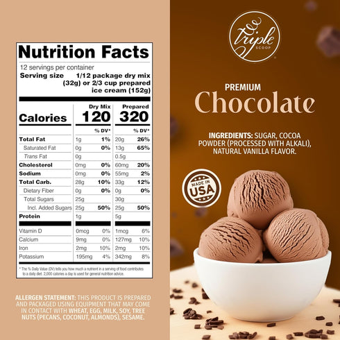 (2) 5 2 (2 Pack, Triple Scoop - Premium Chocolate Ice Cream Mix For Ice Cream Maker. Simple, Easy, Delicious. From