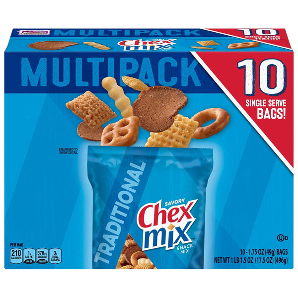 Chex Mix Snack Mix, Traditional Original Recipe, Multipack, Single Serve Snack Bags,