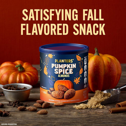 15.25 oz PLANTERS Fall Edition Pumpkin Spice Almonds, Pumpkin Spice Snacks, Cooking & Baking Nuts & Seeds, Flavored