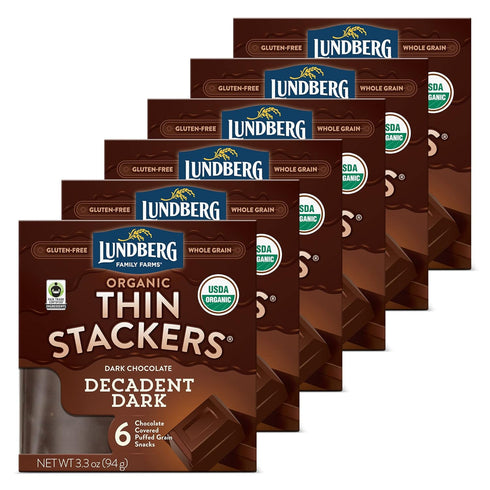 Lundberg Organic Thin Stackers Rice Cake, Decadent Dark Chocolate, Fair Trade, Kosher,